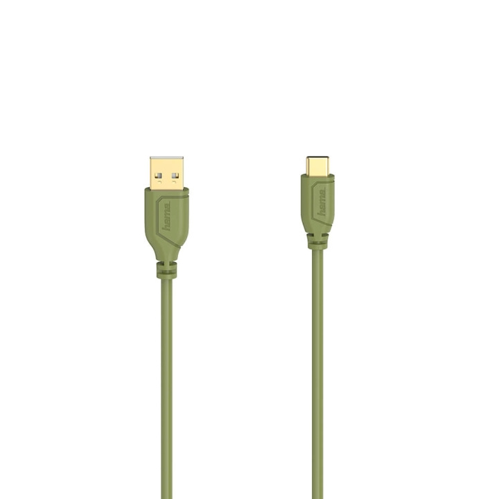 Hama Cable USB-C Flexi-Slim USB-A-USB-C Gold Green 0.75m in the group COMPUTERS & PERIPHERALS / Computer cables / USB / USB-C at TP E-commerce Nordic AB (C30971)