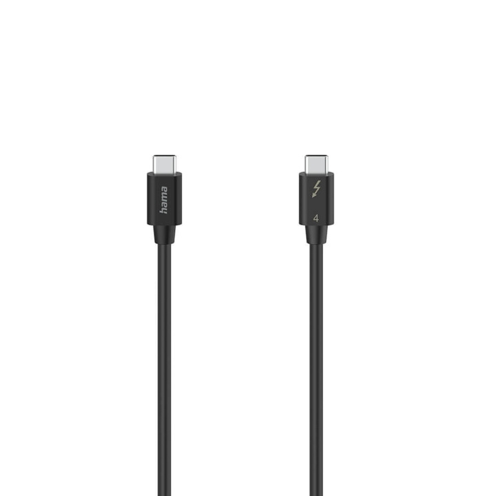 Hama Cable USB-C Thunderbolt-4 40 Gbit/s Ultra-HD 8K 0.8m Black in the group COMPUTERS & PERIPHERALS / Computer cables / USB / USB-C at TP E-commerce Nordic AB (C30975)
