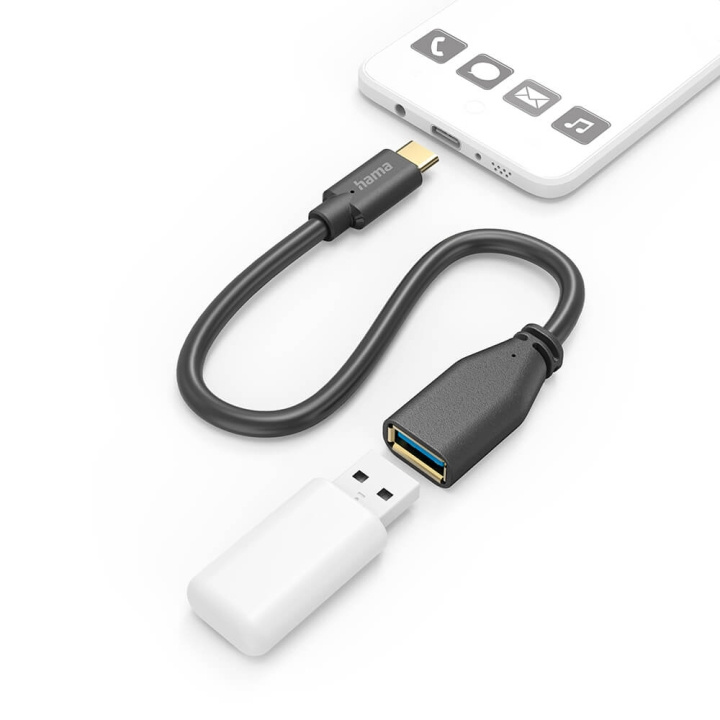 Hama Adapter Cable USB OTG USB-C to USB-A Black in the group COMPUTERS & PERIPHERALS / Computer cables / USB / USB-A / Adapters at TP E-commerce Nordic AB (C30996)