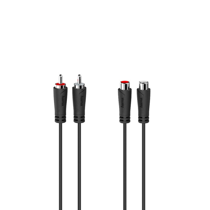 Hama Cable Audio Extension 2 RCA Plugs - 2 RCA Sockets 3.0m in the group HOME ELECTRONICS / Cables & Adapters / RCA / Cables at TP E-commerce Nordic AB (C31012)