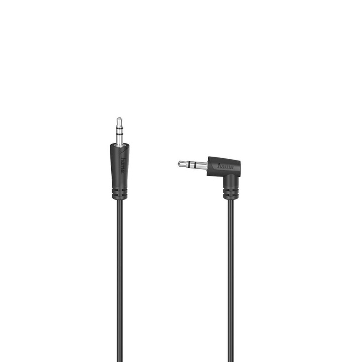 Hama Audio Cable 3.5-3.5 90 Degree Angled Black 0.5m in the group HOME ELECTRONICS / Cables & Adapters / Audio analog / 3.5 mm at TP E-commerce Nordic AB (C31037)