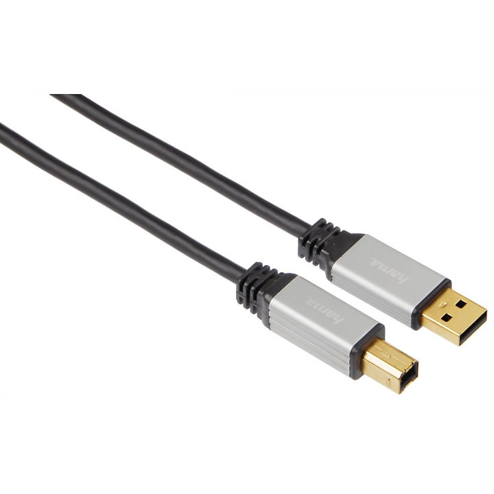 Hama Kabel USB A-B Guld Pro Svart 5m in the group COMPUTERS & PERIPHERALS / Computer cables / USB / USB-A / Cables at TP E-commerce Nordic AB (C31122)
