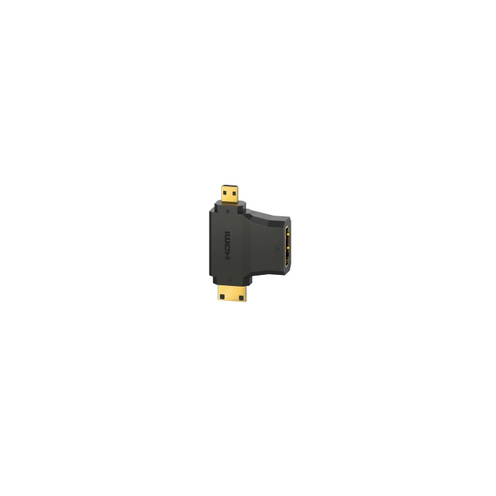 HAMA Adapter HDMI -HDMI Mini and HDMI Micro Gold Black in the group HOME ELECTRONICS / Cables & Adapters / HDMI / Adapters at TP E-commerce Nordic AB (C31194)