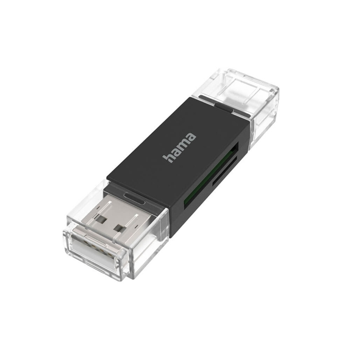 Hama Card Reader USB-A Micro-USB SD/microSD in the group HOME ELECTRONICS / Storage media / Memory card reader at TP E-commerce Nordic AB (C31204)