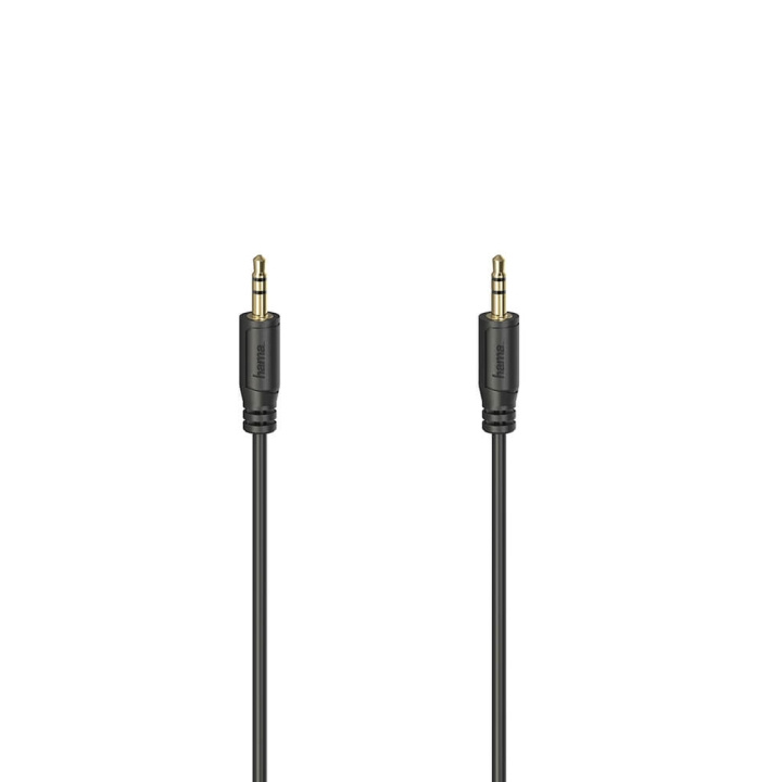 Hama Cable Audio Flexi-Slim 3.5mm-3.5mm Gold Black 0.75m in the group HOME ELECTRONICS / Cables & Adapters / Audio analog / 3.5 mm at TP E-commerce Nordic AB (C31218)