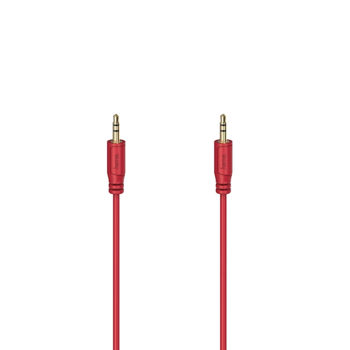 Hama Cable Audio Flexi-Slim 3.5mm-3.5mm Gold Red 0.75m in the group HOME ELECTRONICS / Cables & Adapters / Audio analog / 3.5 mm at TP E-commerce Nordic AB (C31220)