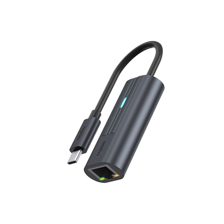 Rapoo USB-C Adapter UCA-1006 USB-C to Gigabit LAN Adapter in the group COMPUTERS & PERIPHERALS / Computer cables / Network cables / Adapters & Conductor joints at TP E-commerce Nordic AB (C32271)