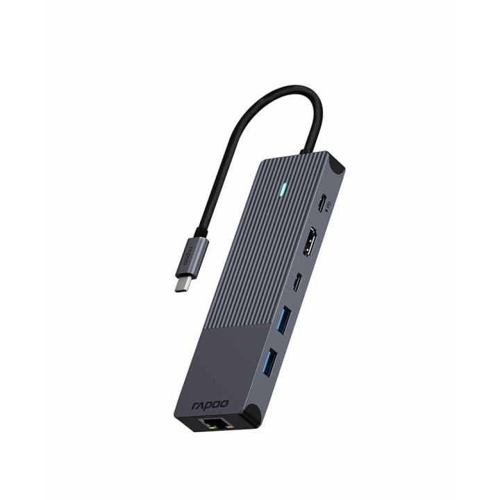 Rapoo Multiport USB-C UCM-2002 6-i-1 USB-C-Adapter in the group COMPUTERS & PERIPHERALS / Computer accessories / USB-Hubs at TP E-commerce Nordic AB (C32273)