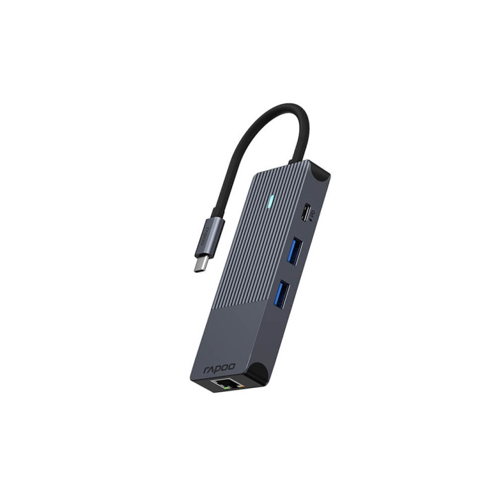 Rapoo Multiport USB-C UCM-2004 8-i-1 USB-C-Adapter in the group COMPUTERS & PERIPHERALS / Computer accessories / USB-Hubs at TP E-commerce Nordic AB (C32274)