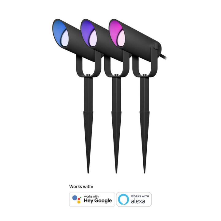 Hombli Outdoor Smart Spot Light 3-pack RGB CCT Black in the group HOME, HOUSEHOLD & GARDEN / Electricity & Lighting / Outdoor lighting / Garden lighting at TP E-commerce Nordic AB (C32317)