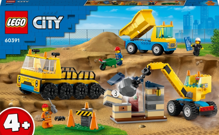 LEGO City Great Vehicles 60391 - Construction Trucks and Wrecking Ball Crane in the group TOYS, KIDS & BABY PRODUCTS / Toys / Building toys / Lego at TP E-commerce Nordic AB (C32797)