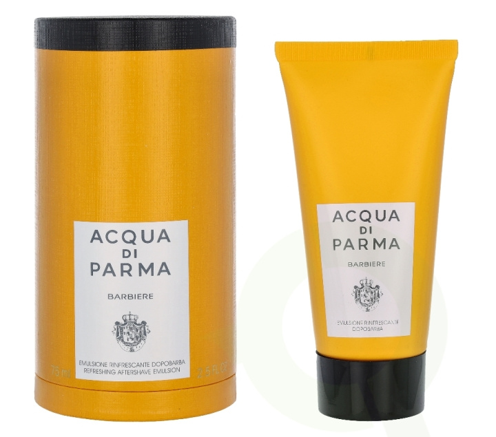 Acqua Di Parma Barbiere Refreshing Aftershave Emulsion carton @ 1 piece x 75 ml in the group BEAUTY & HEALTH / Hair & Styling / Shaving & Trimming / Aftershave at TP E-commerce Nordic AB (C33018)