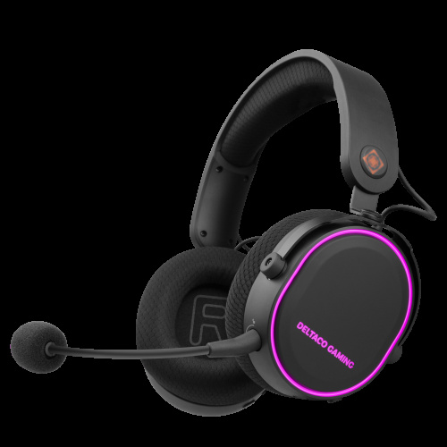 deltaco_gaming DH420 Wireless gaming headset, RGB, USB-C, Black/RGB in the group COMPUTERS & PERIPHERALS / GAMING / Headset at TP E-commerce Nordic AB (C33191)