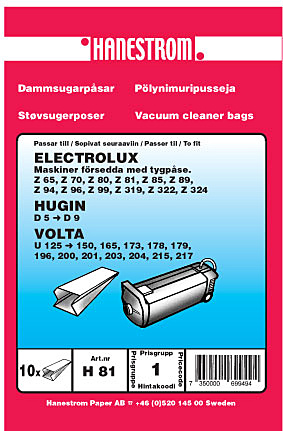 hanestroem Dammsugarpåsar Hanestrom Universal till tygpåse in the group HOME, HOUSEHOLD & GARDEN / Cleaning products / Vacuum cleaners & Accessories / Accessories / Vacuum bags at TP E-commerce Nordic AB (C33199)