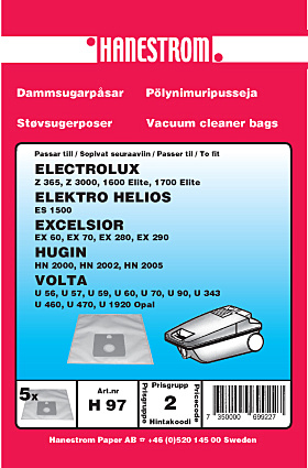 hanestroem Dammsugarpåsar Hanestrom Electrolux Z 365 in the group HOME, HOUSEHOLD & GARDEN / Cleaning products / Vacuum cleaners & Accessories / Accessories / Vacuum bags at TP E-commerce Nordic AB (C33201)