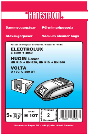 hanestroem Dammsugarpåsar Hanestrom Hugin Laser in the group HOME, HOUSEHOLD & GARDEN / Cleaning products / Vacuum cleaners & Accessories / Accessories / Vacuum bags at TP E-commerce Nordic AB (C33202)