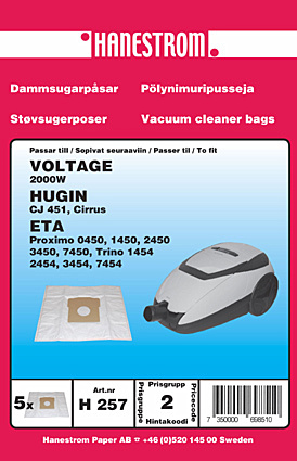 hanestroem Dammsugarpåsar Hanestrom Hugin Cirrus in the group HOME, HOUSEHOLD & GARDEN / Cleaning products / Vacuum cleaners & Accessories / Accessories / Vacuum bags at TP E-commerce Nordic AB (C33208)