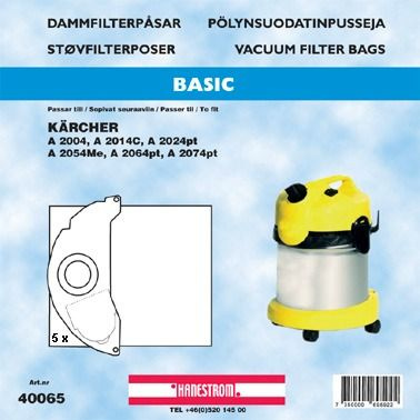 hanestroem Dammsugarpåsar Hanestrom Kärcher WD4 in the group HOME, HOUSEHOLD & GARDEN / Cleaning products / Vacuum cleaners & Accessories / Accessories / Vacuum bags at TP E-commerce Nordic AB (C33217)