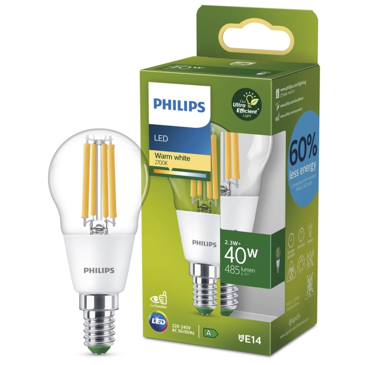 Philips LED E14 P45 Klot 2,3W (40W) Klar 485lm 2700K Energiklass A in the group HOME ELECTRONICS / Lighting / LED lamps at TP E-commerce Nordic AB (C33741)