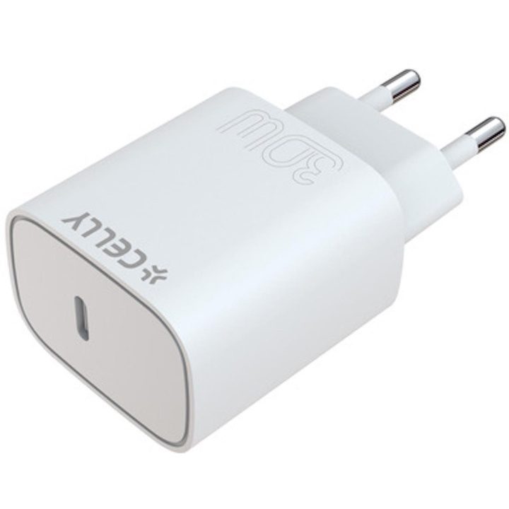 Celly USB-laddare USB-C PD 30W Vit in the group SMARTPHONE & TABLETS / Chargers & Cables / Wall charger / Wall charger USB-C at TP E-commerce Nordic AB (C33776)