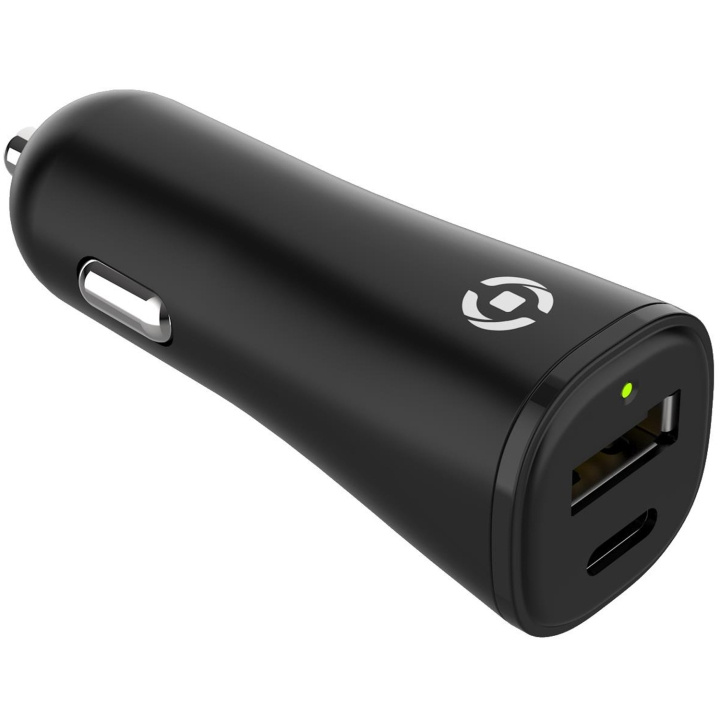 Celly Planet Billaddare USB-A + USB-C av 100% återvunnen plast Svart in the group SMARTPHONE & TABLETS / Chargers & Cables / Car chargers / Car chargers Type-C at TP E-commerce Nordic AB (C33789)