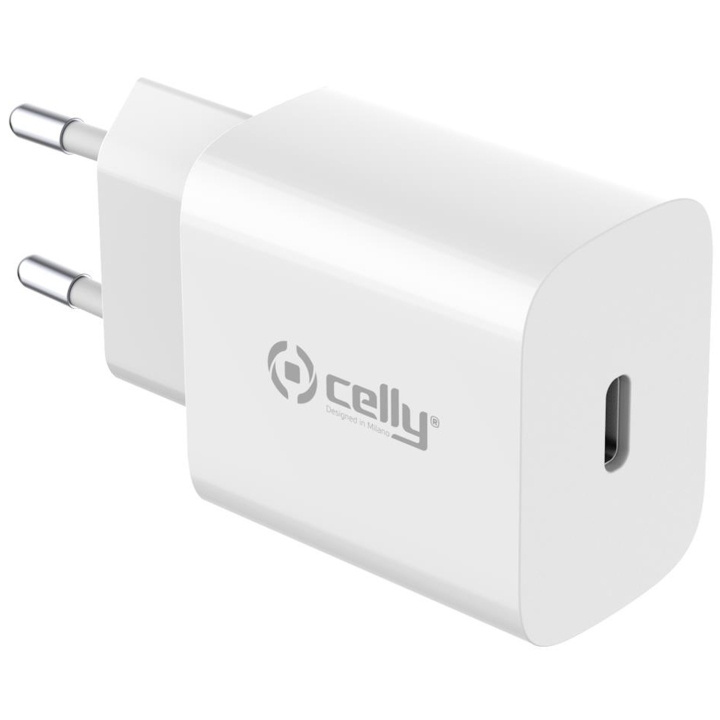 Celly Planet USB-laddare USB-C 25W av 100% återvunnen plast Vit in the group SMARTPHONE & TABLETS / Chargers & Cables / Wall charger / Wall charger USB-C at TP E-commerce Nordic AB (C33790)