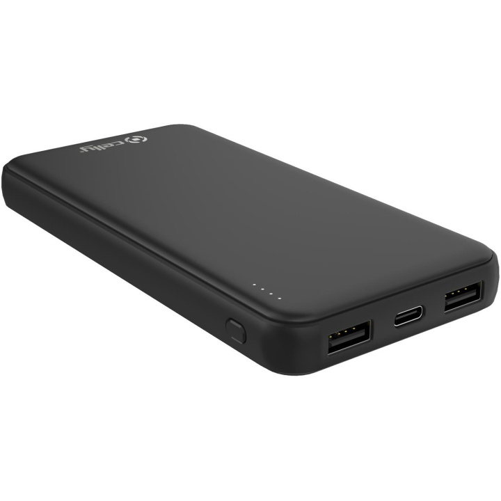 Celly Planet Powerbank 10.000 mAh av 100% återvunnen plast Svart in the group SMARTPHONE & TABLETS / Chargers & Cables / Powerbanks at TP E-commerce Nordic AB (C33791)