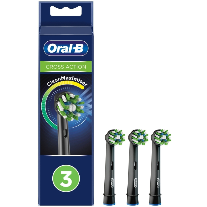 Oral B Borsthuvud Cross Action Black 3st in the group BEAUTY & HEALTH / Oral care / Accessories for electric toothbrushes at TP E-commerce Nordic AB (C33848)