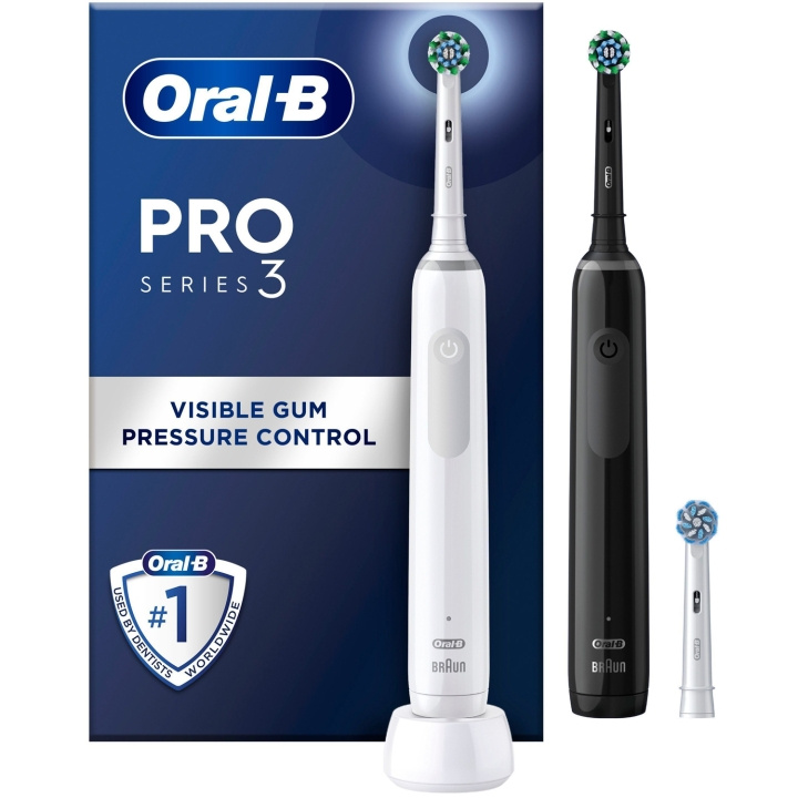 Oral B Electric toothbrush Pro3 Duo Black / White in the group BEAUTY & HEALTH / Oral care / Electric toothbrushes at TP E-commerce Nordic AB (C33849)