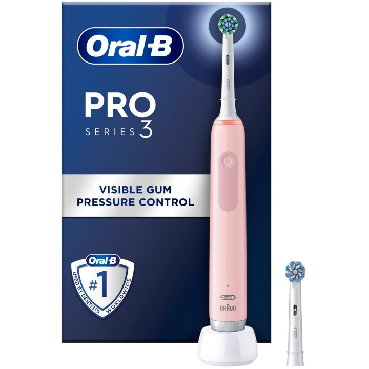 Oral B Eltandborste Pro3 Pink + Extra Refill in the group BEAUTY & HEALTH / Oral care / Electric toothbrushes at TP E-commerce Nordic AB (C33851)