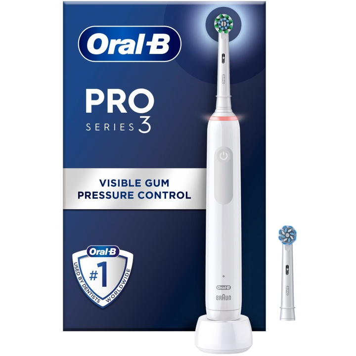 Oral B Eltandborste Pro3 White + Extra Refill in the group BEAUTY & HEALTH / Oral care / Electric toothbrushes at TP E-commerce Nordic AB (C33852)