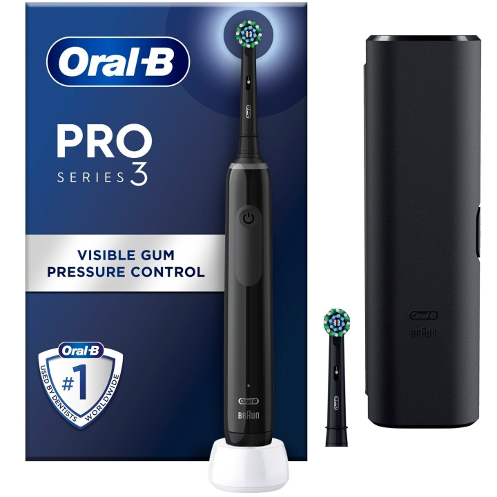 Oral B Eltandborste Pro3 Black + Extra Refill + TC in the group BEAUTY & HEALTH / Oral care / Electric toothbrushes at TP E-commerce Nordic AB (C33855)