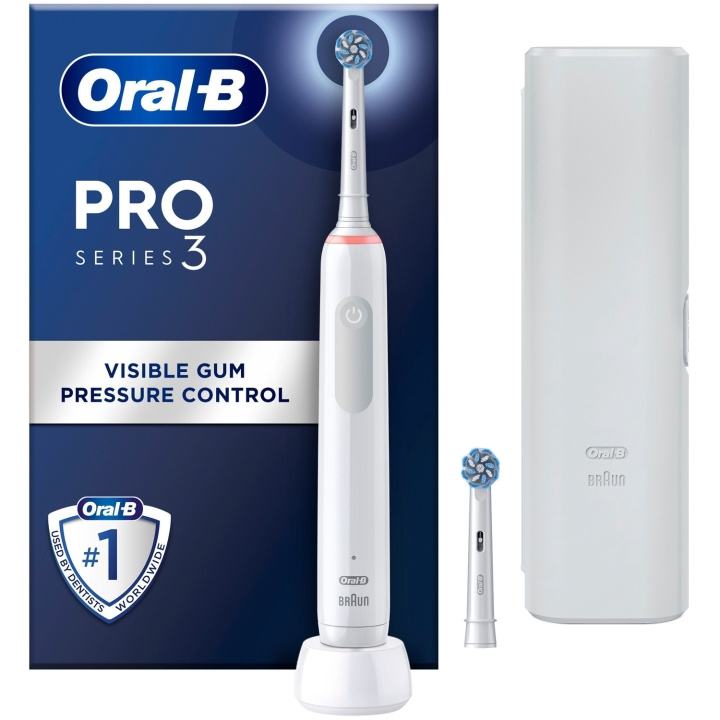 Oral B Eltandborste Pro3 White + Extra Refill + TC in the group BEAUTY & HEALTH / Oral care / Electric toothbrushes at TP E-commerce Nordic AB (C33856)