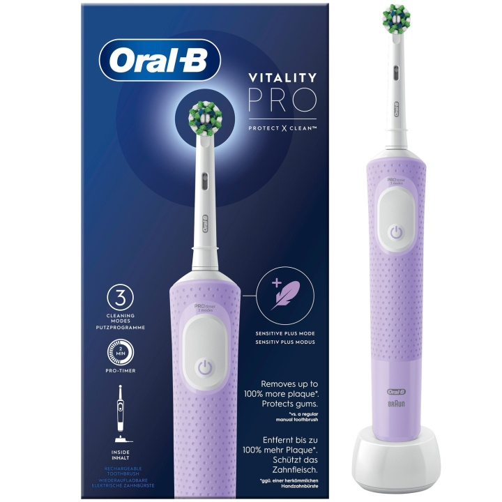 Oral B Eltandborste Vitality Pro Lilac CA HBOX in the group BEAUTY & HEALTH / Oral care / Electric toothbrushes at TP E-commerce Nordic AB (C33859)