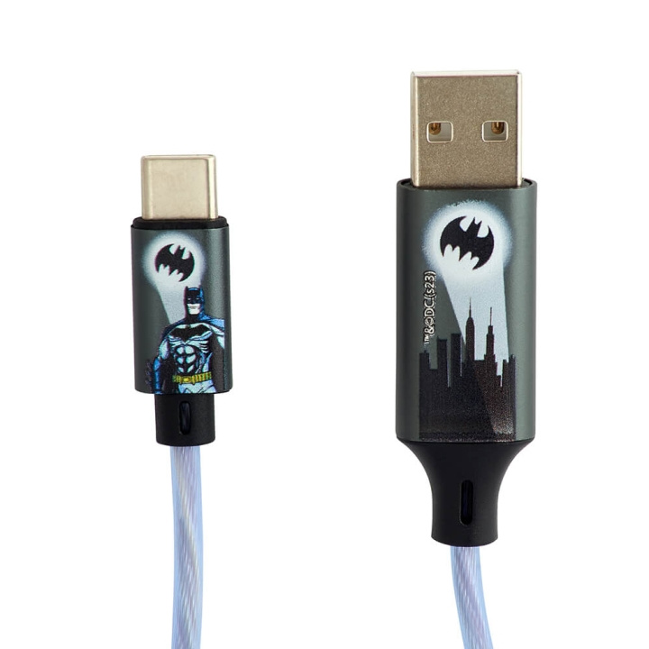 BATMAN USB A to C Light-Up 1,2m Bat Logo in the group SMARTPHONE & TABLETS / Chargers & Cables / Cables / Cables Type C at TP E-commerce Nordic AB (C34661)