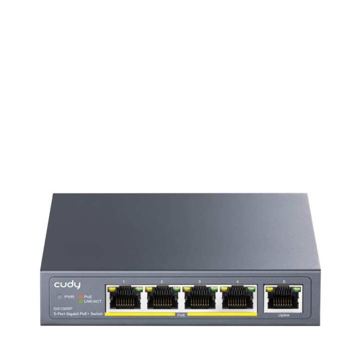 Cudy Switch GS1005P 5-port Gigabit PoE+ 60W in the group COMPUTERS & PERIPHERALS / Network / Switches / 10/100/1000Mbps at TP E-commerce Nordic AB (C34682)
