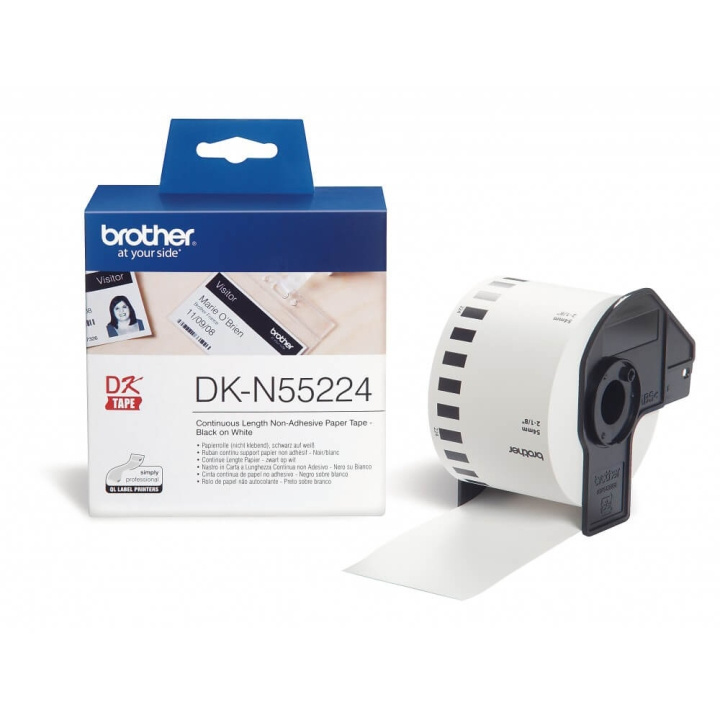 Brother Tape DK-N55224 54mm Svart på Vit in the group COMPUTERS & PERIPHERALS / Printers & Accessories / Printers / Label machines & Accessories / Labels at TP E-commerce Nordic AB (C34690)