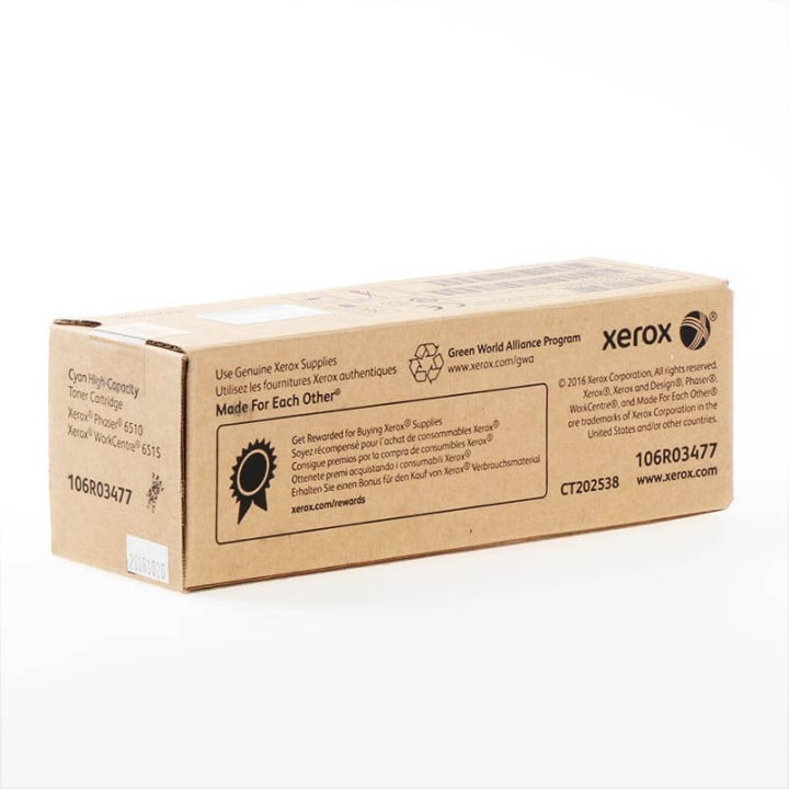 Xerox Toner 106R03477 Cyan High Capacity in the group COMPUTERS & PERIPHERALS / Printers & Accessories / Ink & Toner / Toner / Xerox at TP E-commerce Nordic AB (C35125)