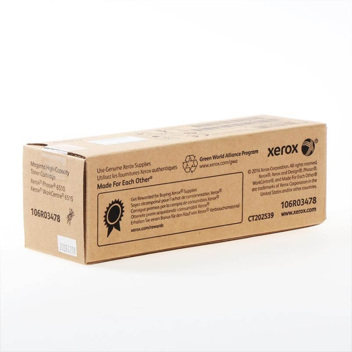 Xerox Toner 106R03478 Magenta High Capacity in the group COMPUTERS & PERIPHERALS / Printers & Accessories / Ink & Toner / Toner / Xerox at TP E-commerce Nordic AB (C35126)