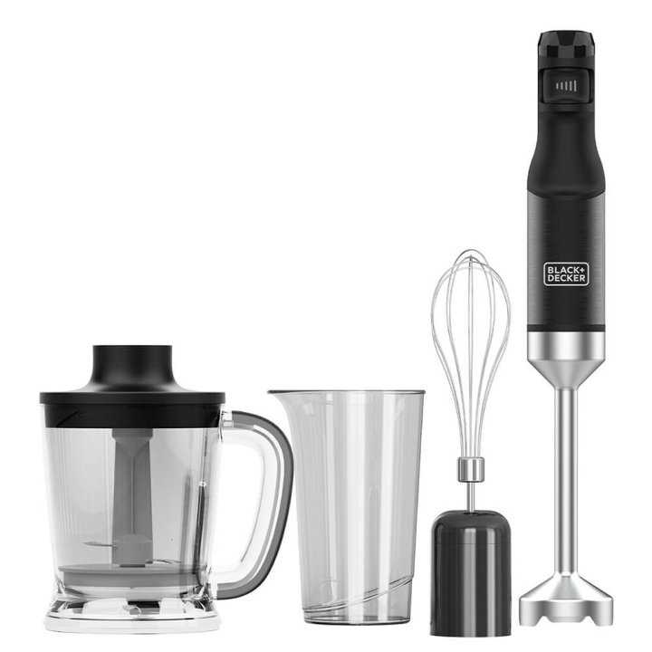 BLACK+DECKER Hand Blender 1500W Black with Accessories in the group HOME, HOUSEHOLD & GARDEN / Household appliances / Food processor & Kitchen appliances / Hand blenders at TP E-commerce Nordic AB (C35319)