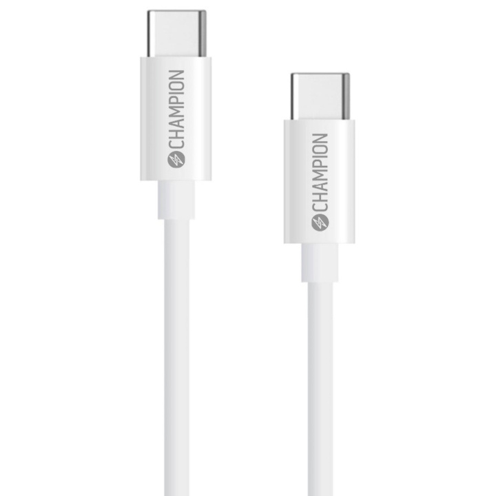 Champion USB-C Kabel 60W 1m Vit in the group SMARTPHONE & TABLETS / Chargers & Cables / Cables / Cables Type C at TP E-commerce Nordic AB (C35386)
