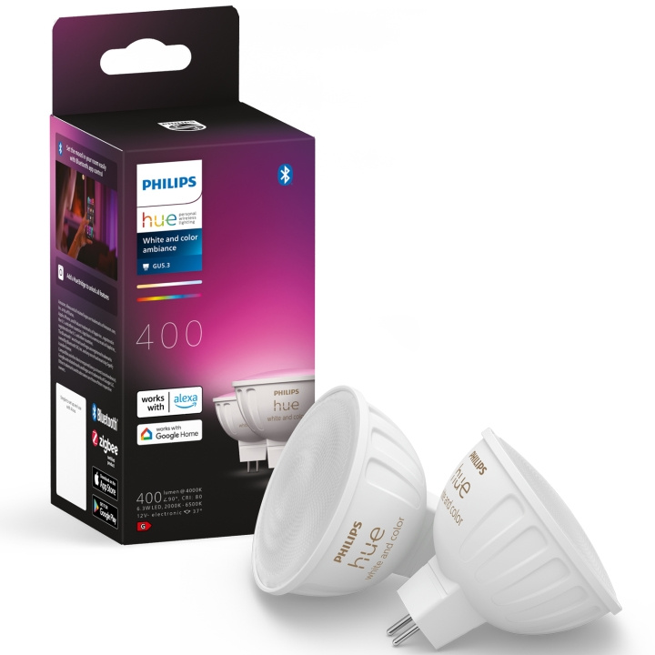 Philips Hue White Color Ambiance GU5.3 MR16 12V 400lm 2-pack in the group HOME, HOUSEHOLD & GARDEN / Smart home / Smart Lights at TP E-commerce Nordic AB (C35393)