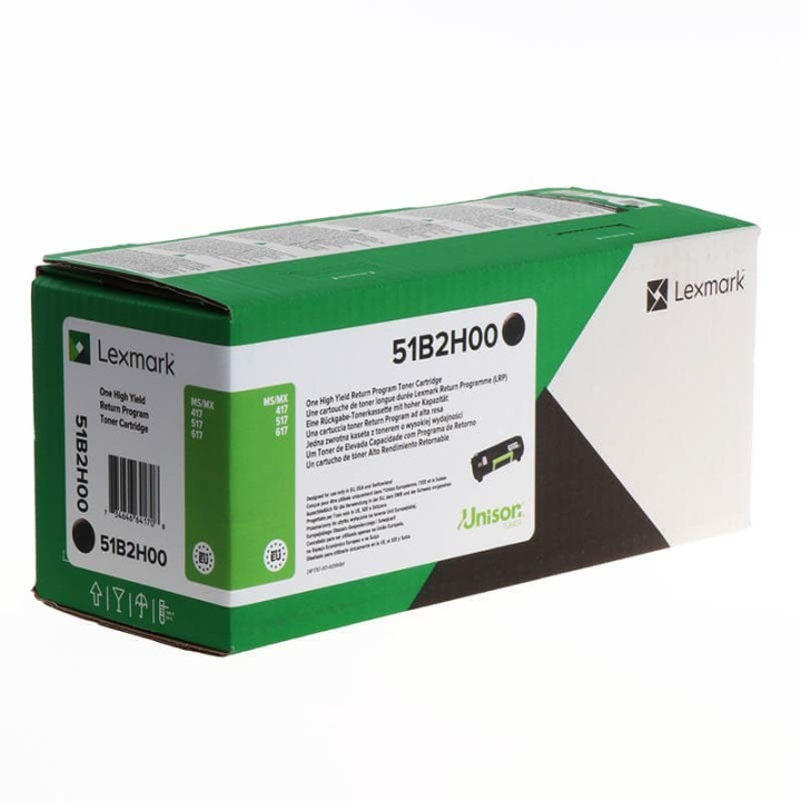 Lexmark Toner 51B2H00 Black High Yield, Return in the group COMPUTERS & PERIPHERALS / Printers & Accessories / Ink & Toner / Toner / Lexmark at TP E-commerce Nordic AB (C36665)