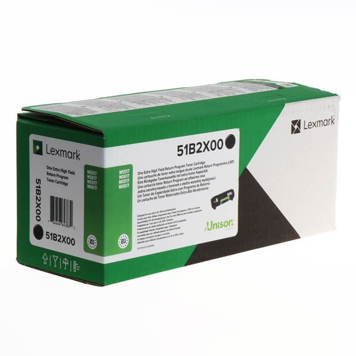Lexmark Toner 51B2X00 Black Extra High Yield, Return in the group COMPUTERS & PERIPHERALS / Printers & Accessories / Ink & Toner / Toner / Lexmark at TP E-commerce Nordic AB (C36666)