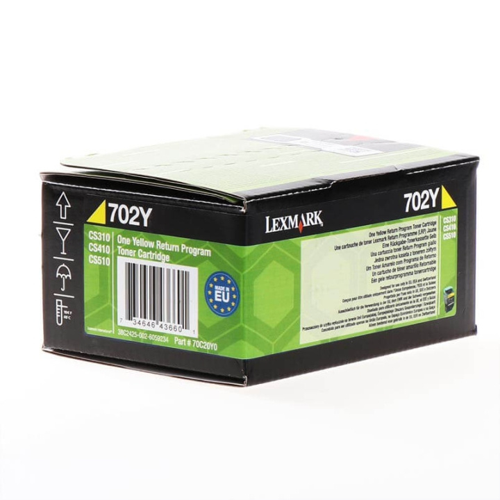 Lexmark Toner 70C20Y0 702 Yellow, Return in the group COMPUTERS & PERIPHERALS / Printers & Accessories / Ink & Toner / Toner / Lexmark at TP E-commerce Nordic AB (C36691)