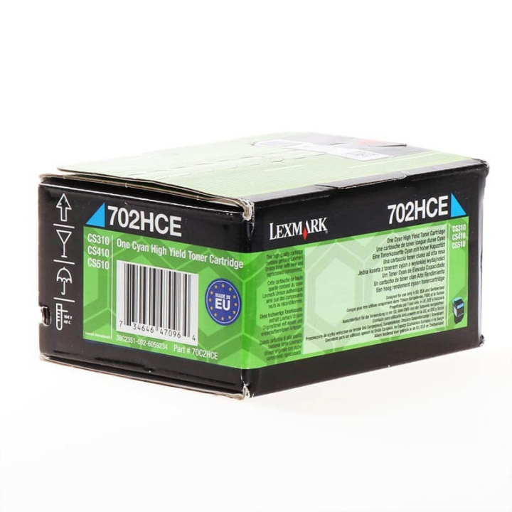 Lexmark Toner 70C2HCE 702 Cyan, Corporate Return in the group COMPUTERS & PERIPHERALS / Printers & Accessories / Ink & Toner / Toner / Lexmark at TP E-commerce Nordic AB (C36693)