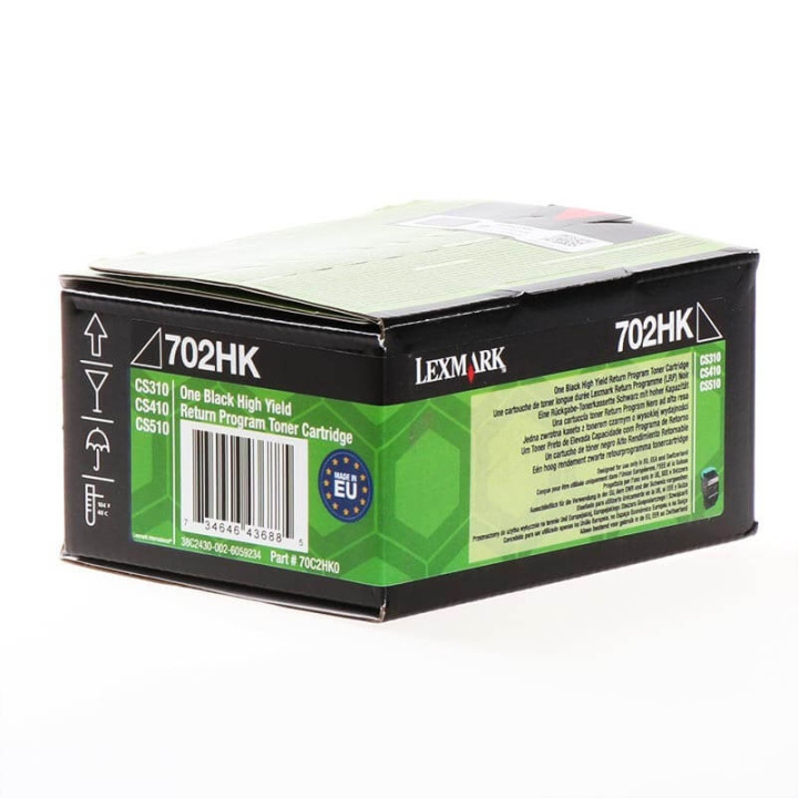 Lexmark Toner 70C2HK0 702 Black High Yield, Return in the group COMPUTERS & PERIPHERALS / Printers & Accessories / Ink & Toner / Toner / Lexmark at TP E-commerce Nordic AB (C36694)