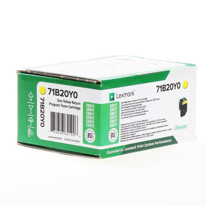 Lexmark Toner 71B20Y0 Yellow, Return in the group COMPUTERS & PERIPHERALS / Printers & Accessories / Ink & Toner / Toner / Lexmark at TP E-commerce Nordic AB (C36700)