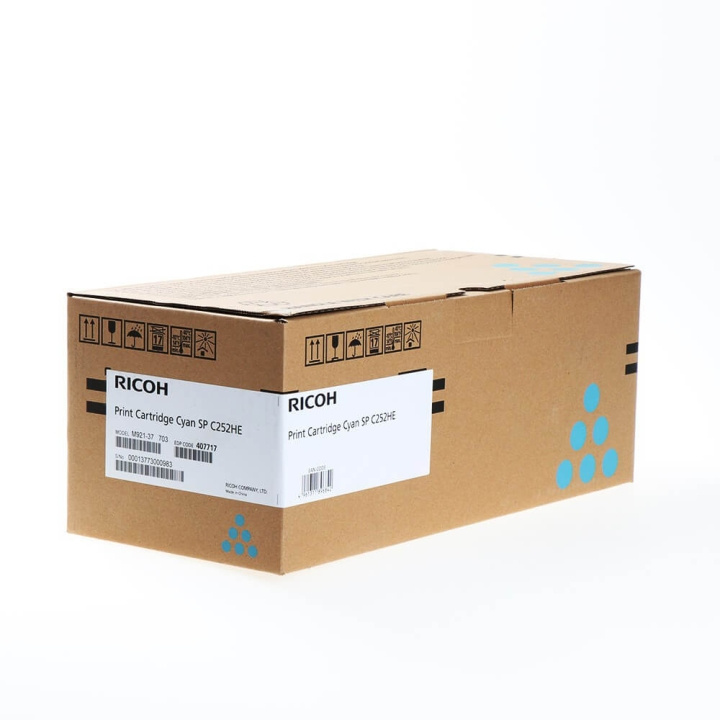 Ricoh Toner 407717 SP C252HE Cyan in the group COMPUTERS & PERIPHERALS / Printers & Accessories / Ink & Toner / Toner / Ricoh at TP E-commerce Nordic AB (C37091)