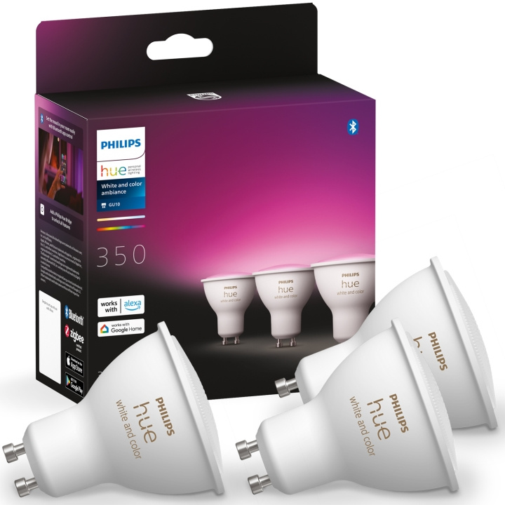 Philips Hue White and Color Ambiance GU10 3-pack in the group HOME, HOUSEHOLD & GARDEN / Smart home / Smart Lights at TP E-commerce Nordic AB (C37683)